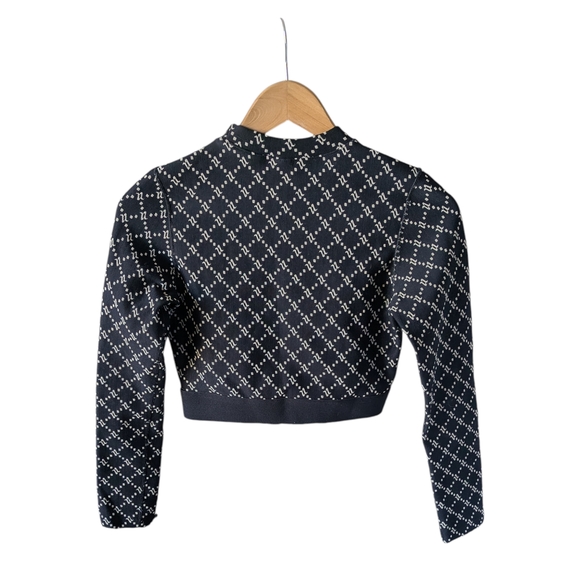 Noli Black Logo Print Cropped Long Sleeve Athletic Top Size Medium - Picture 6 of 6